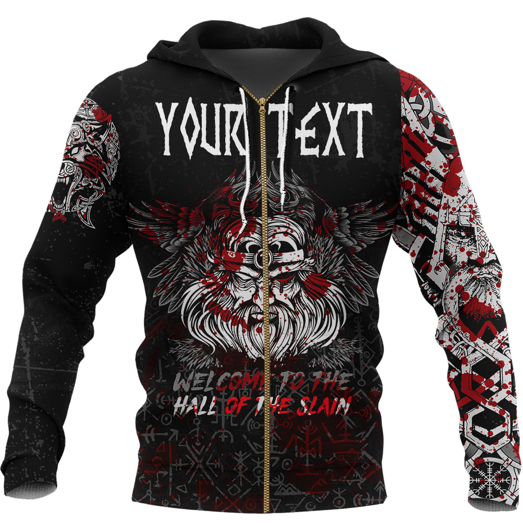 Custom Viking Odin Viking Zip Hoodie Blood RLT12 - Wonder Print Shop