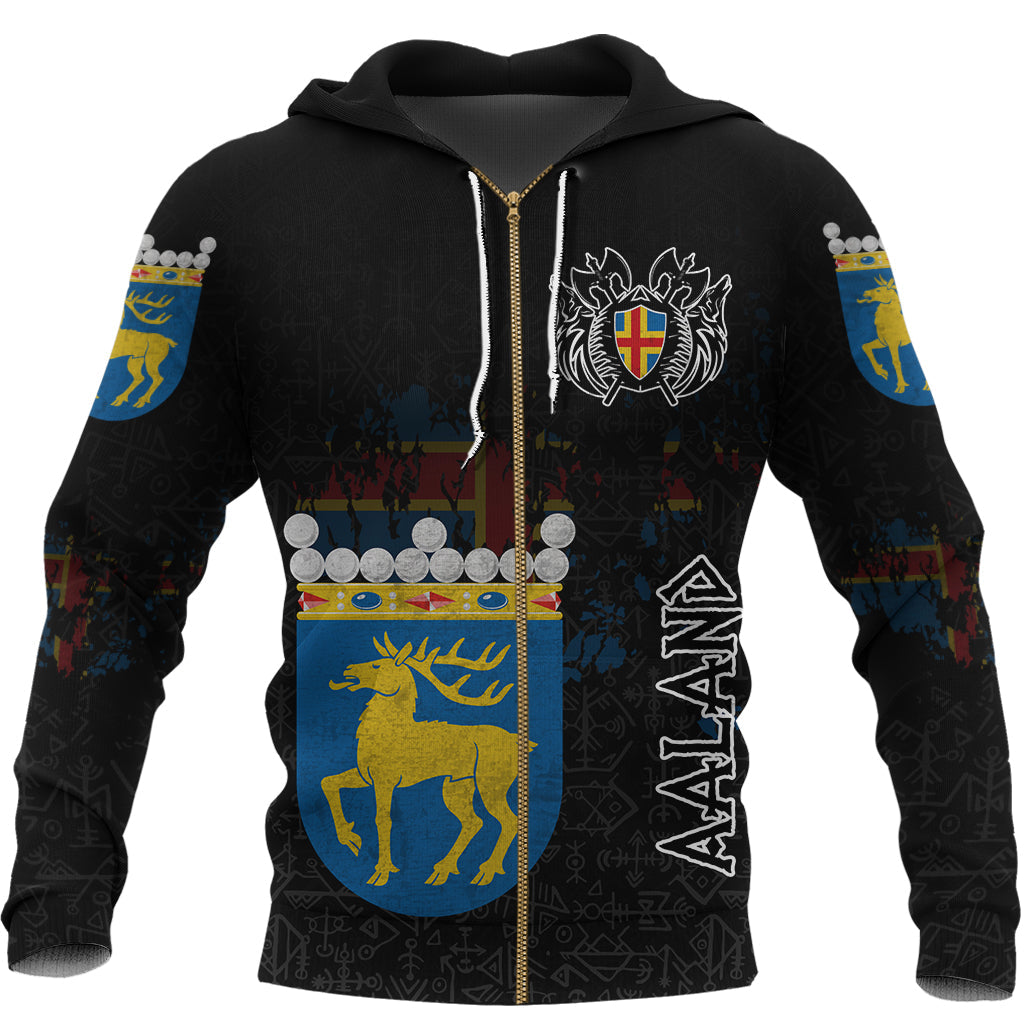 Custom Viking Ireland Flag and Map Zip Hoodie style Viking Geri and Freki RLT12 - Wonder Print Shop