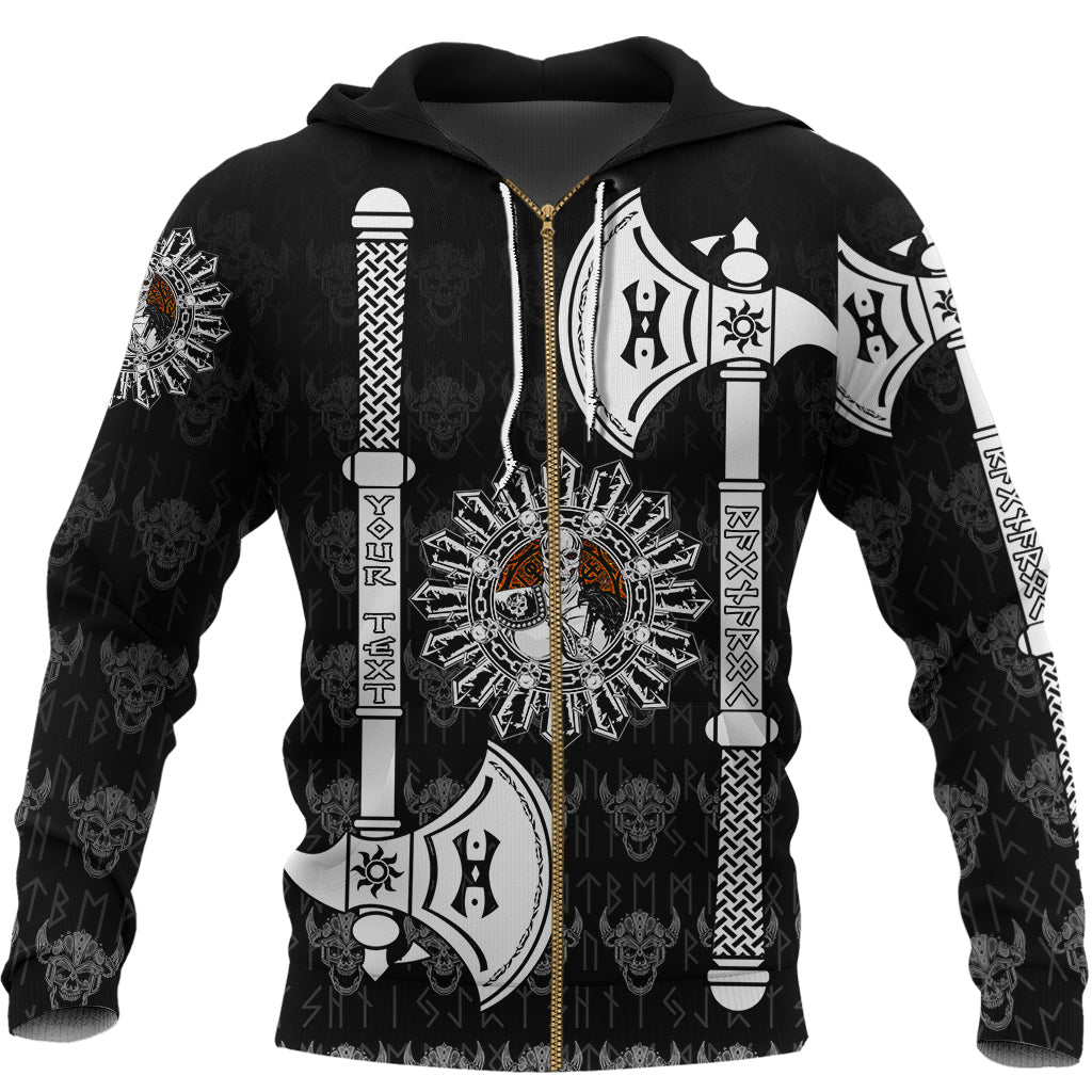 Custom Viking Hoodie Skull Warrior Dead Hero with Hammer RLT12 - Wonder Print Shop