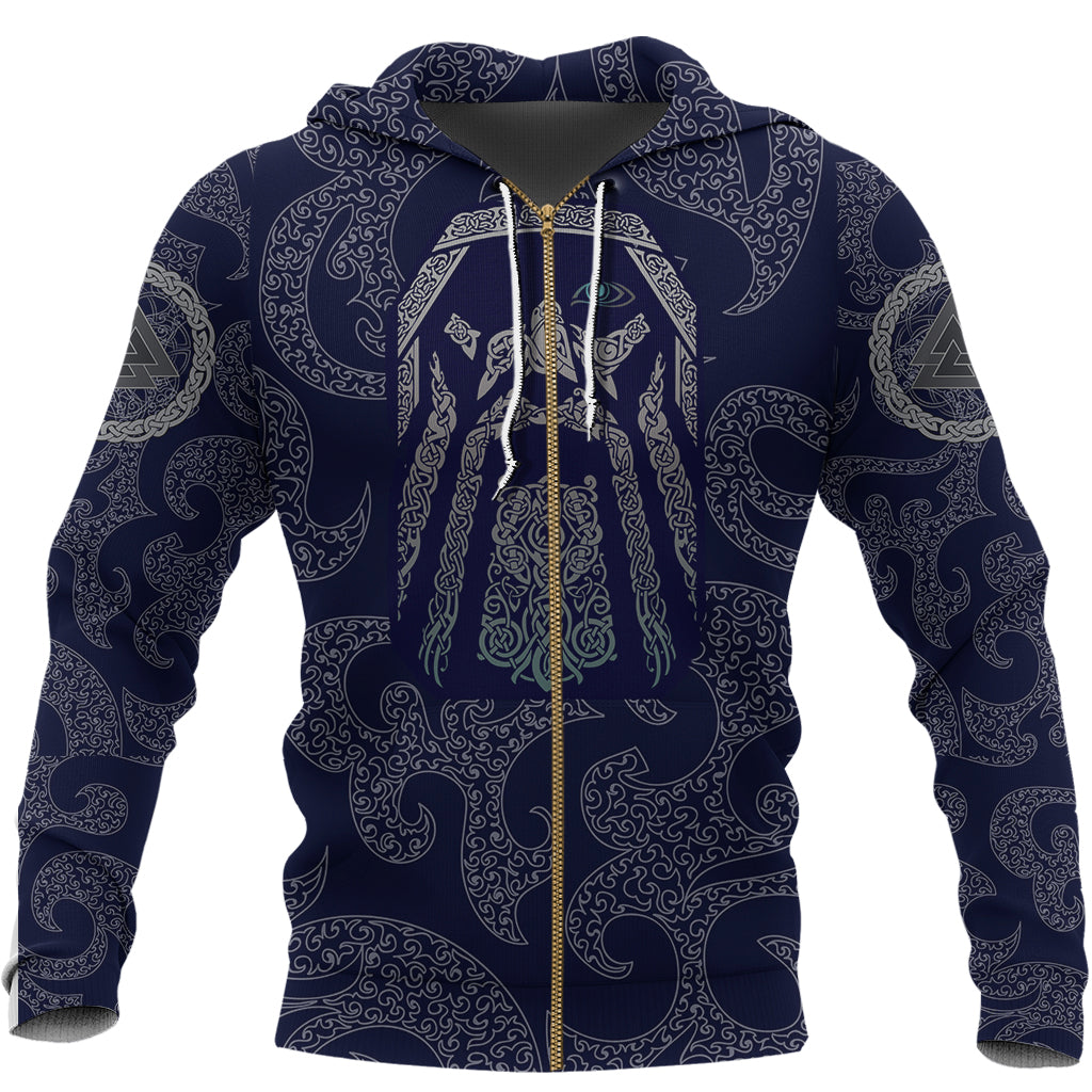 Viking Zip Hoodie Odin God Tattoo RLT12 - Wonder Print Shop