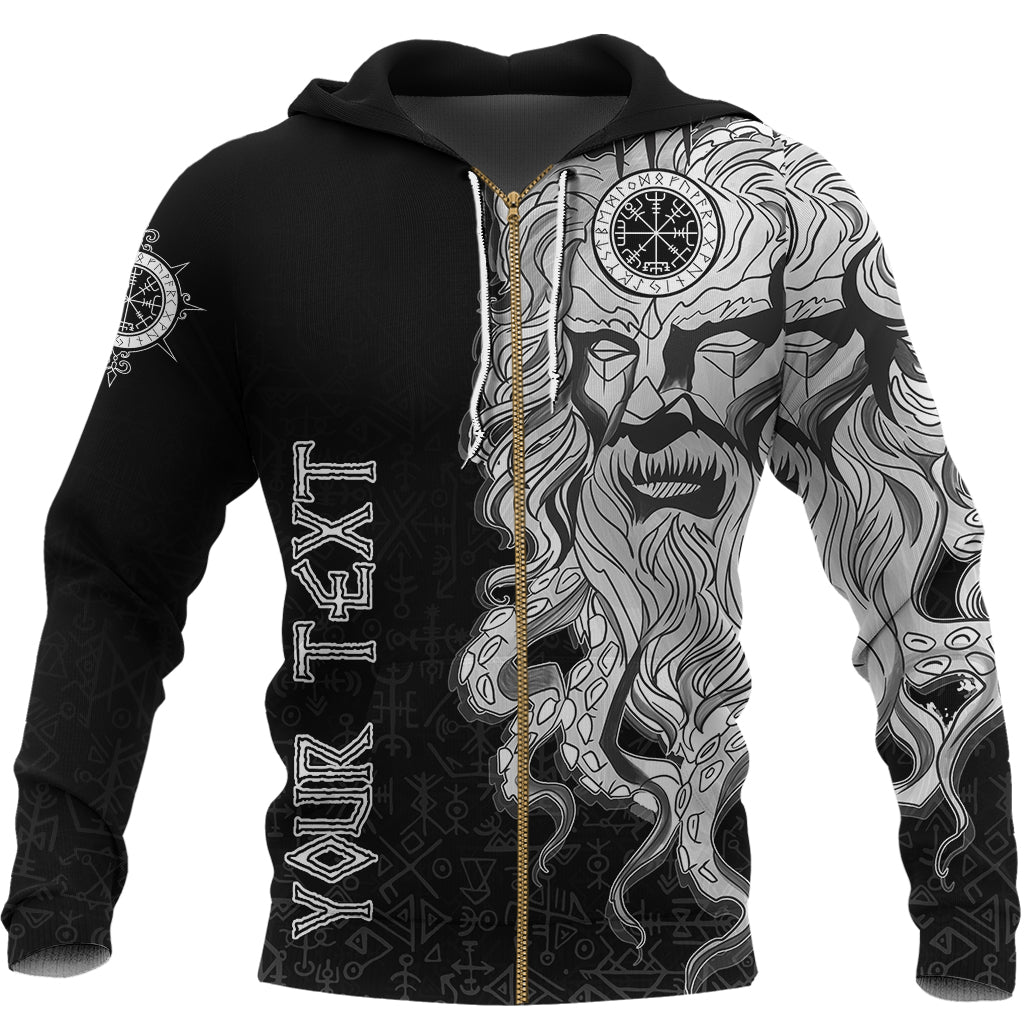 Custom) Viking Zip Hoodie Njord Vegvisir RLT12 - Wonder Print Shop